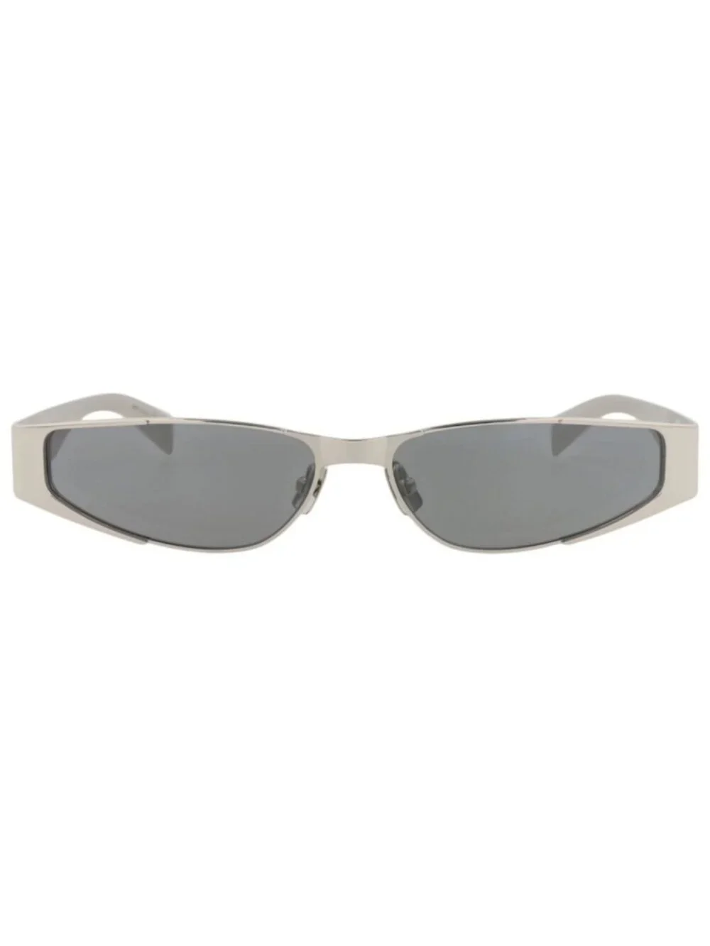 New Saint Laurent Women's Sunglasses Cat Eye Metal Frame Unisex Silver Silver